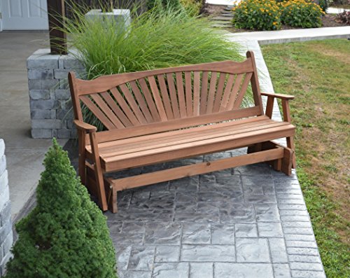 A & L Furniture Fan Back Glider Cedar Stain