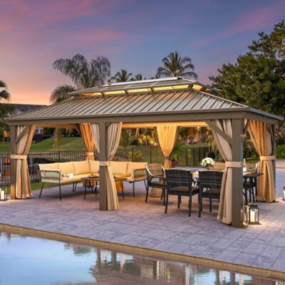 YITAHOME 12X20FT Hardtop Gazebo Bronze