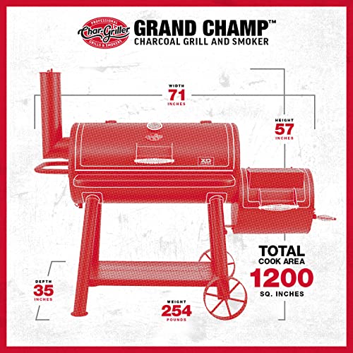 Char-Griller Grand Champ 8250: Charcoal Grill and Offset Smoker - Image 9