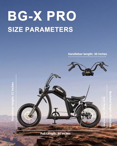 BIGNIU BG-X PRO Electric Bike, Dark Red, Large
