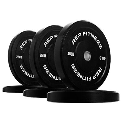 REP Rubber Bumper Plates 210 lb Set, Black, Plates Only