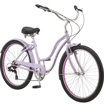 Schwinn Mikko 7-Speed Beach Cruiser Bike, Purple, 26-Inch