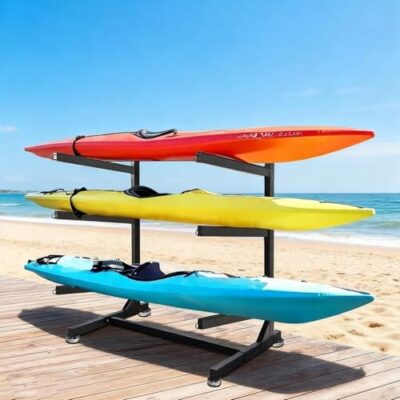 QUGURLID 3-Tier Adjustable Canoe Storage Rack
