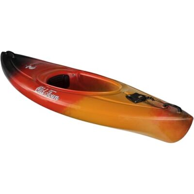 Old Town Heron Junior Solo Sit-Inside Recreational Paddle Kayak, 7 ft 5.04 in, Lava