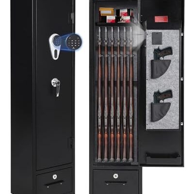 TrailBlaze 3-4 Rifle Pistol Gun Safe Cabinet with Digital Keypad, Quick Access Storage Cabinet