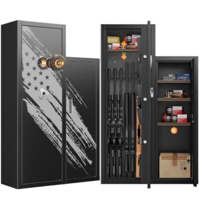 KAER 2026 8-10 Cabinet Safe for Rifles and Pistols, Quick Access Home Gun Rifle Safe and