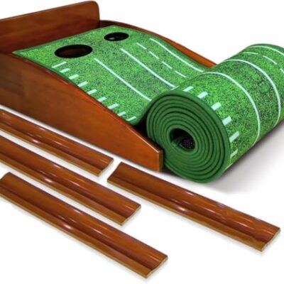Acivirdde Putting Green Indoor, Golf Putting Practice Mat with Auto Ball Return, Premium Solid